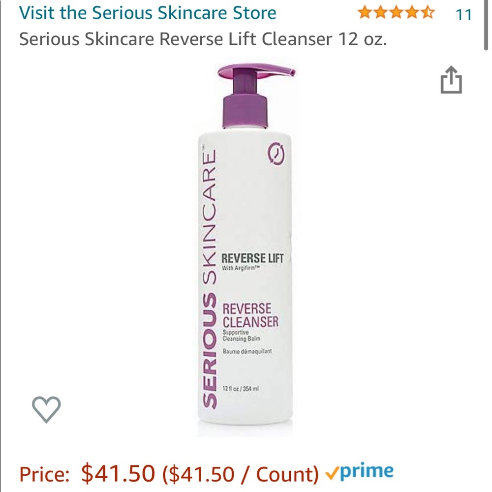 Serious Skincare Reverse Lift Cleanser Face 12 Oz